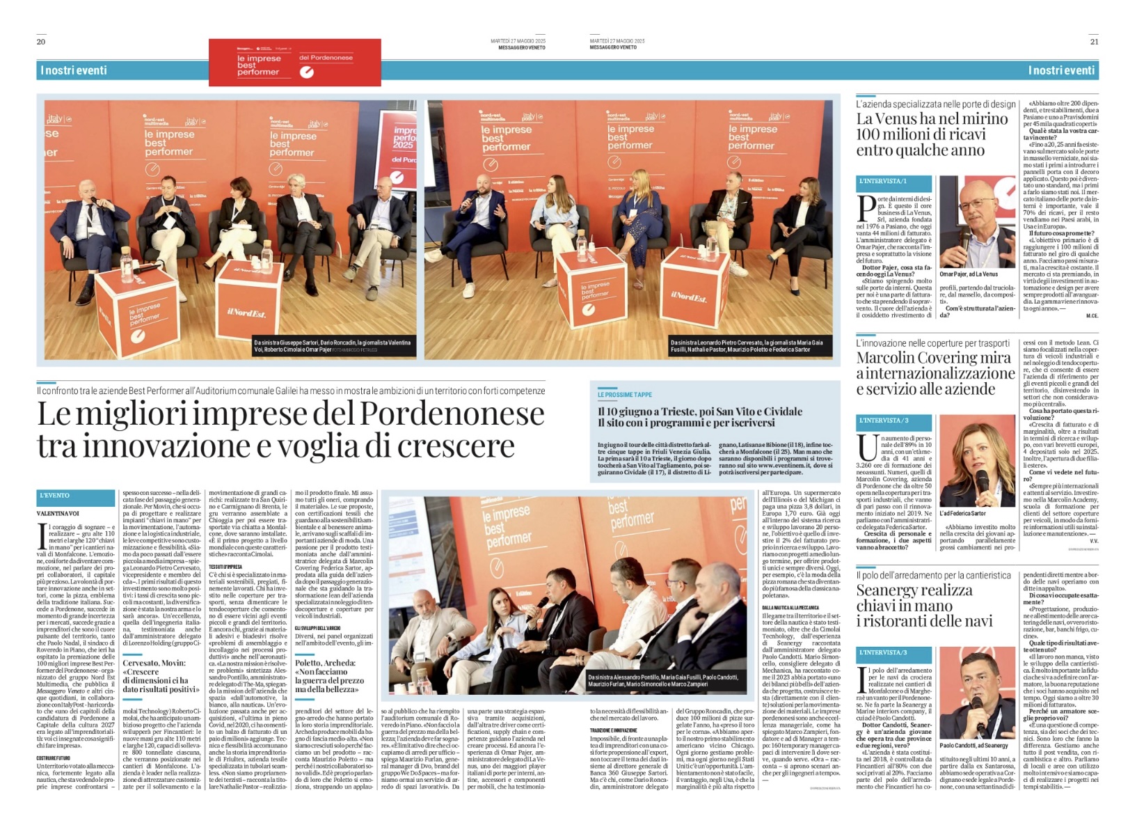 Marcolin Covering 100 best performer sul Messaggero Veneto